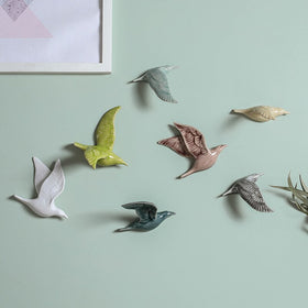 3D Ceramic Birds Shape Wall Hanging Decorations Simple Home
