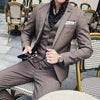 ( Jacket + Vest + Pants ) Boutique Fashion Mens Plaid Casual Business