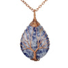 Natural Quartz Opal Stone Pendants Handmade Rose Gold Color Handmade
