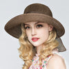 2019 Summer Bow Ribbon Sun Hat Panama Women's Cap Bonnet Beach Straw