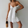 White Summer Dress Shoulder | Women Dresses Shoulder Linen - Spaghetti