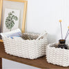 1/2pc Hand Woven Thick Cotton Rope Storage Baskets Nordic Large