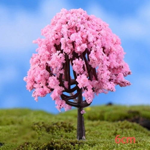 1 Pcs Mini Small Tree Garden Ornament Miniature Resin Tree Figurine