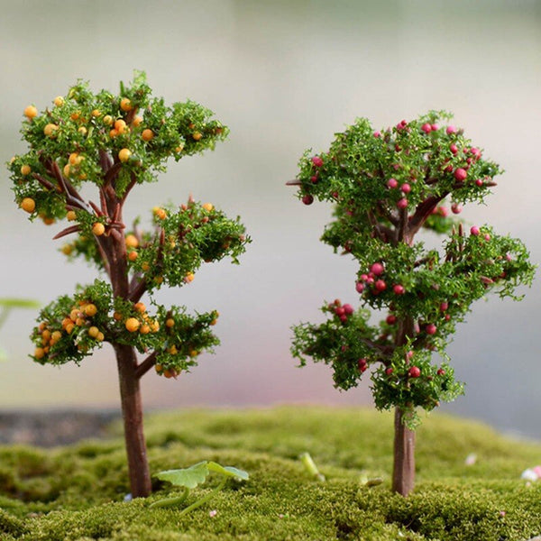 1 Pcs Mini Small Tree Garden Ornament Miniature Resin Tree Figurine