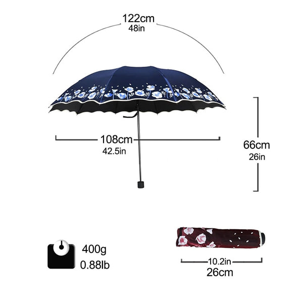 106cm big Sun Umbrella Rain Women Flower Folding Double Parasol Girl