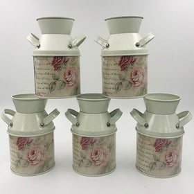 10Pcs/Lot D6XH10CM Metal Vase Craft Kettle Rose Pattern Vintage Party
