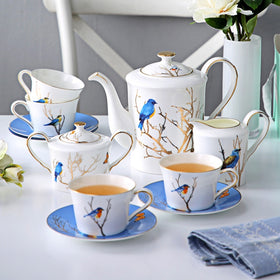 11 piece Blue Bird Ceramic English afternoon Tea Set