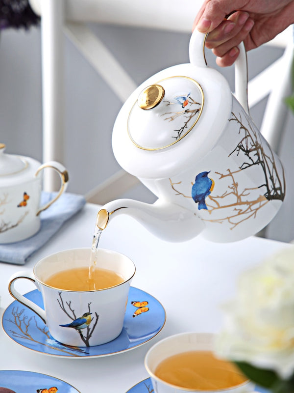 11 piece Blue Bird Ceramic English afternoon Tea Set