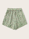 Ditsy Floral Paperbag Belted Shorts