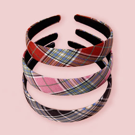 3pcs Plaid Pattern Hair Hoop