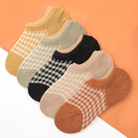 5pairs Plaid Pattern Socks