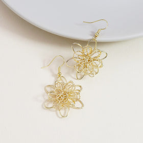 Hollow Out Flower Drop Earrings