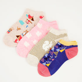 4pairs Cartoon Animal Pattern Socks