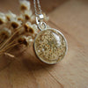 1PC 25MM Glass Locket Real Lace Dry Flower necklace,natural history