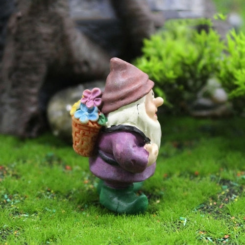 1Pcs Fairy Garden Tiny Gnomes Statue Mini Fairy Elves Miniature Resin