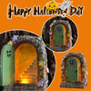 1Pcs Large Fairy Door Solar Light LED Elf Steps Stone Door Secret