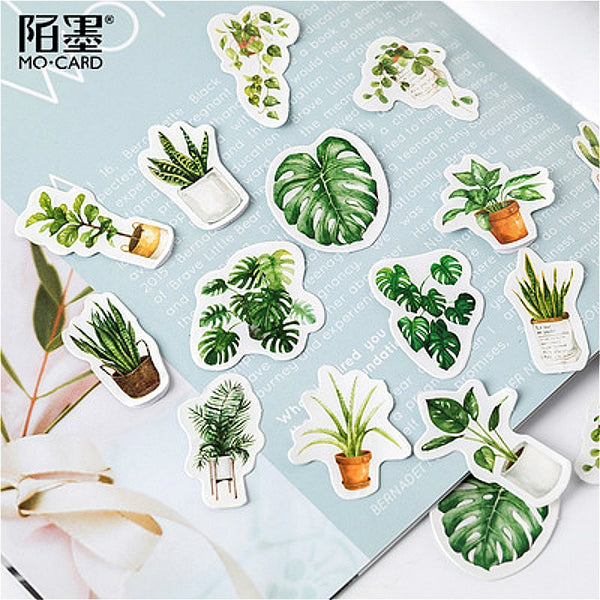 1pack Kawaii Green Oxygen Life Notebook Stickers Cartoon Lovely