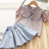 2 6 years Spring Girl Blouse and Skirt Set