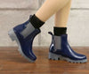 2018 new fashion quality lady PVC rubber shoes warm rain boots bright