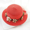 2019 Parent child Summer New Women's Sun Hat Bucket cap beige lace