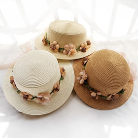 2019 Parent child Summer New Women's Sun Hat Bucket cap beige lace