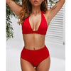 2019 Sexy High Waist Dot Print Bikini swimwear Women Halter Push Up