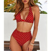 2019 Sexy High Waist Dot Print Bikini swimwear Women Halter Push Up