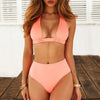 2019 Sexy High Waist Dot Print Bikini swimwear Women Halter Push Up