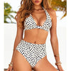 2019 Sexy High Waist Dot Print Bikini swimwear Women Halter Push Up