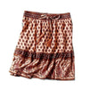 2020 Bohemian Cherry Printed A line Mini Skirts Rayon Ruffles Pleated