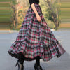 2020 Ins Fashion Women Plus Size Skirts Plaid Long Skirts Women