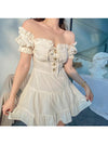Milky White Lace Off Shoulder Dress