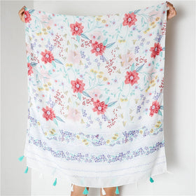 Soft Cotton Thin Scarf Flower Print