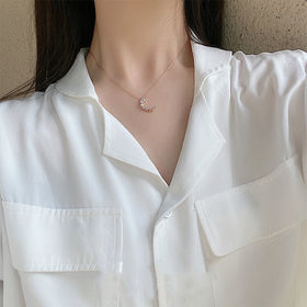 2020 South Korea New Fashion Crescent Moon Necklace Collarbone Chain