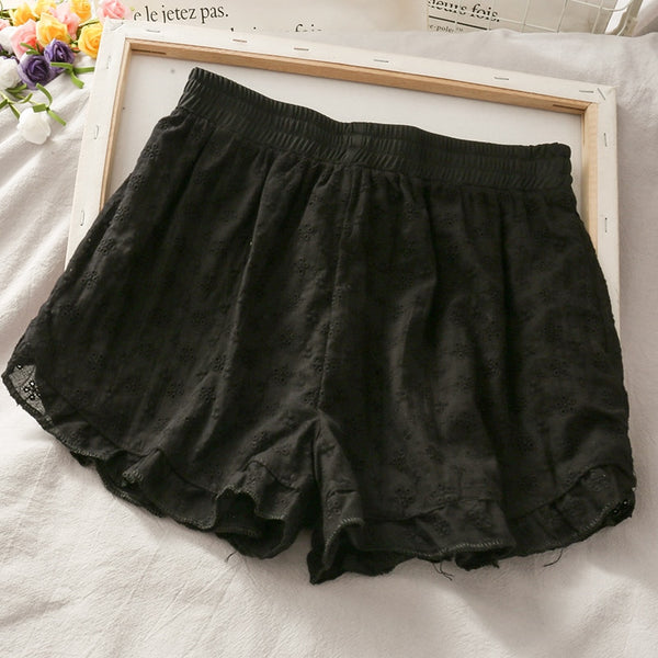 Cute Frilled Cotton Shorts