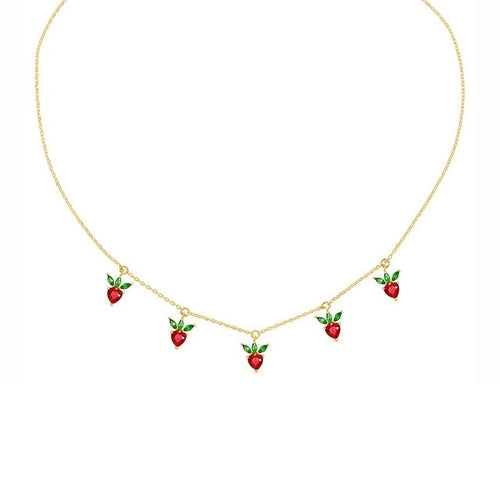 2020 Summer Hot Cute Korean Fashion Jewelry 18k Gold Plated Cherry