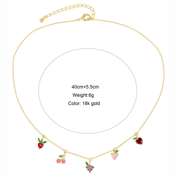 2020 Summer Hot Cute Korean Fashion Jewelry 18k Gold Plated Cherry