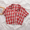 Blouse Plaid Vintage Crop Shirt