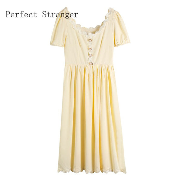 2020 Summer New Arrival High Quality Elegant V Collar Puff Sleeve