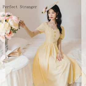 2020 Summer New Arrival High Quality Elegant V Collar Puff Sleeve