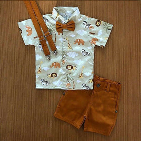 Baby Boys Clothes Sets Children Cartoon Bow