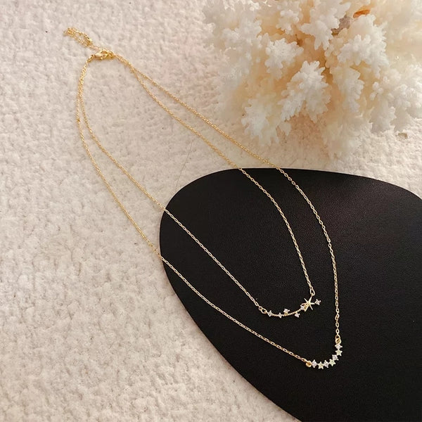 2020 Trend Elegant 14k Gold Plated Chain Chokers Delicate Star Pendant