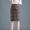 2021 Autumn&Winter New Arrival Plaid Korean High Waist Skirt Women