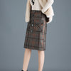 2021 Autumn&Winter New Arrival Plaid Korean High Waist Skirt Women