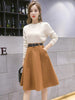 Autumn Winter Warm Woolen Midi Skirt