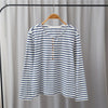 2021 Early Autumn Women Stripes T Shirt O Neck Ladies Long Sleeve