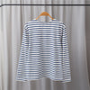 2021 Early Autumn Women Stripes T Shirt O Neck Ladies Long Sleeve