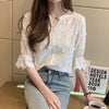 2021 Elegant Blouses Summer New Stereoscopic Embroidered White Lace