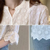 2021 Elegant Blouses Summer New Stereoscopic Embroidered White Lace