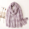 Autumn Plain Purple Cashew Floral Fringe Viscose Shawl